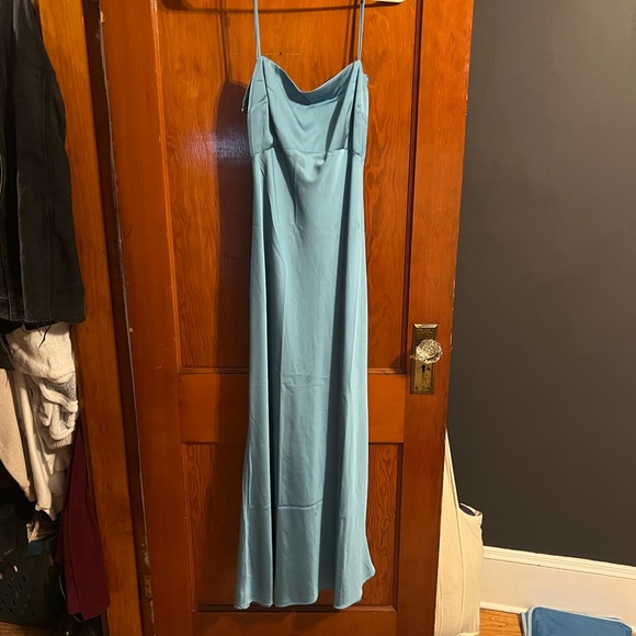 Abercrombie Blue Satin Dress - Picture 5 of 7